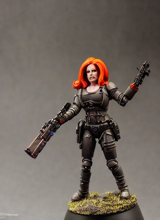 Prompt: Dana Scully, Professionally Painted tabletop miniature, tabletop gaming, warhammer, 40k, D&D, Dungeons and Dragons, Reaper Miniatures, Games Workshop, professional photography, product photography, official media