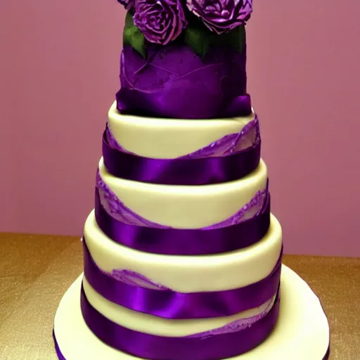 Prompt: purple wedding cake inspired by tangled