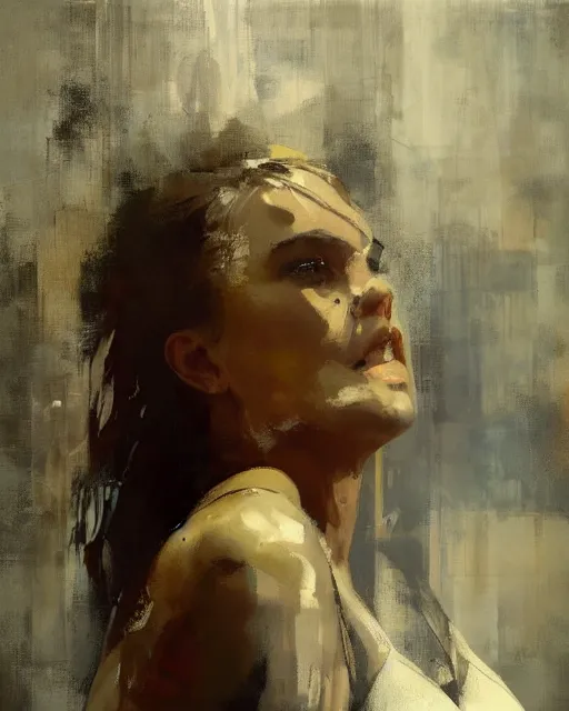 Image similar to beautiful plus size girl painting by jeremy mann