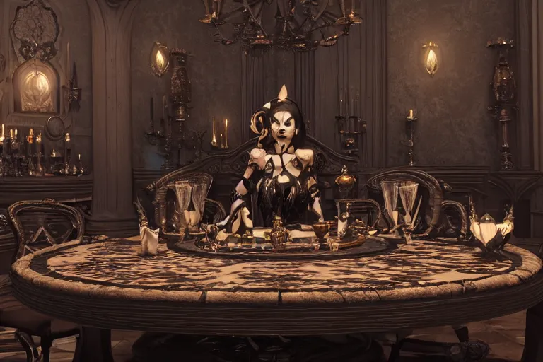 Image similar to dark witches sitting at a table doing a ritual. Ornate details, award winning. Octane render, 4k, 8k, unreal 5, very detailed, hyper control-realism, trending on artstation.”