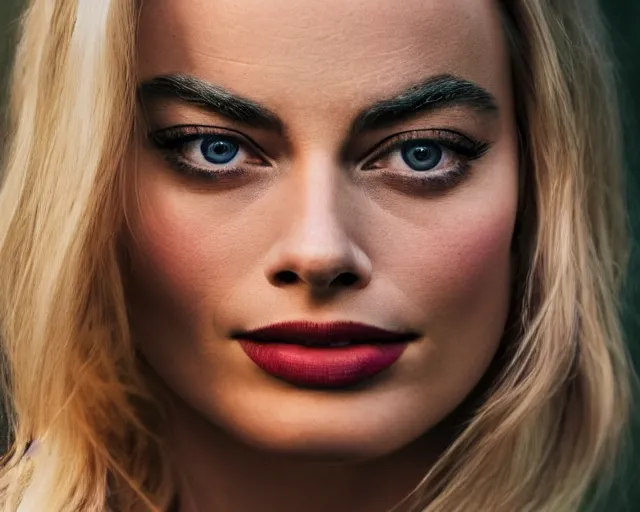 Prompt: a more beautiful version of margot robbie, hyper realistic face, beautiful eyes, cinematic, long shot, hyper detailed, 8 5 mm photograph, 8 k resolution, film still, sharp lens, wide lens