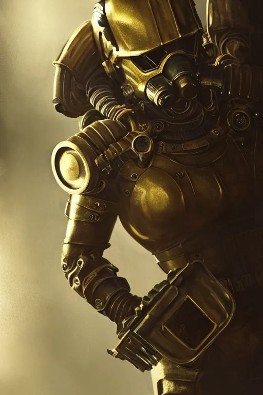 Prompt: unknown Fallout 5 character portrait, partially clothed in metal-plated ballistic armour, atmospheric lighting, painted, intricate, volumetric lighting, beautiful, golden hour, sharp focus, ultra detailed, by Leesha Hannigan, Ross Tran, Thierry Doizon, Kai Carpenter, Ignacio Fernández Ríos