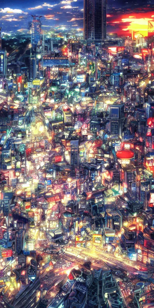 Image similar to , anime tokyo scenery only wallpaper aesthetic, super detailed and intricate, beautiful, hyper realistic