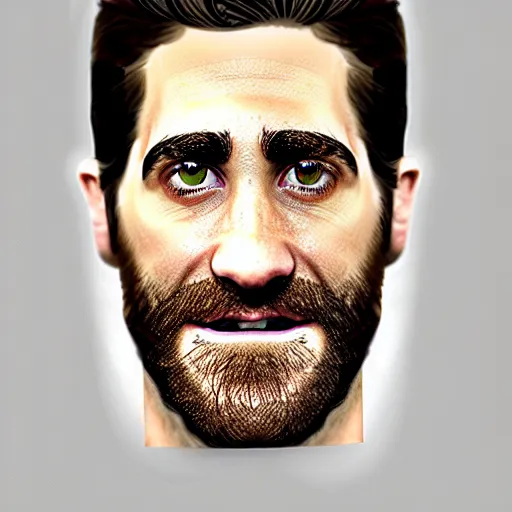 Image similar to dish of jake gyllenhaal's face fused with halloumi cheese ( ( white halloumi cheese hybrid with jake gyllenhaal face ) ), jake gyllenhaal sentient cheese man, by greg rutkowski