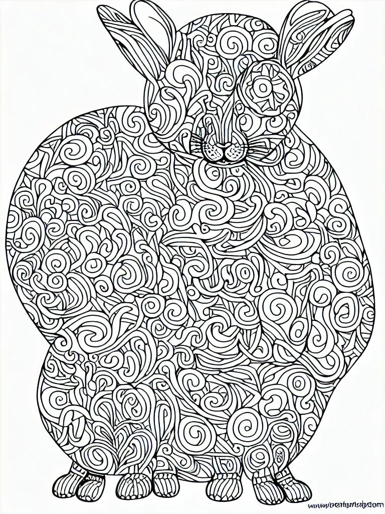 Image similar to beautiful rabbit, ornamental, fractal, line art, vector, outline, simplified, colouring page