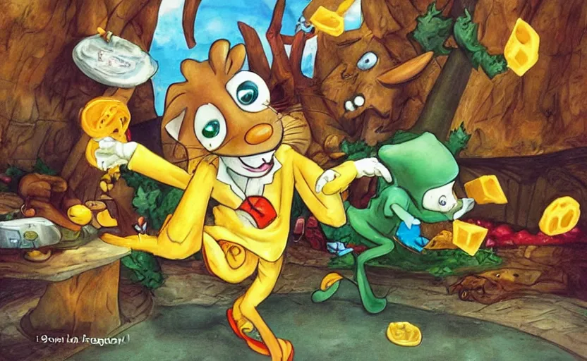 Image similar to “ geronimo stilton, on the cheese planet ”