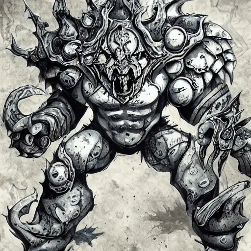 Image similar to the chaos god nurgle, anime art style, highly detailed, sharp focus