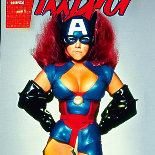 Image similar to Samantha Fox as Capitan Marvel