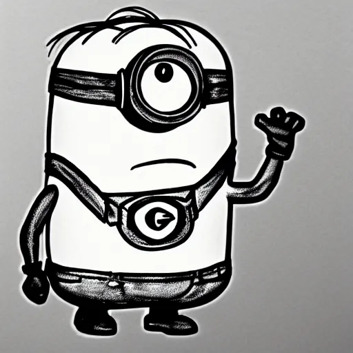 Image similar to hand drawn sketch of a minion