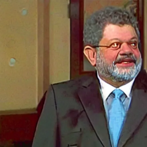 Prompt: screengrab of former brazil president luis inacio lula da silva as guest on seinfeld