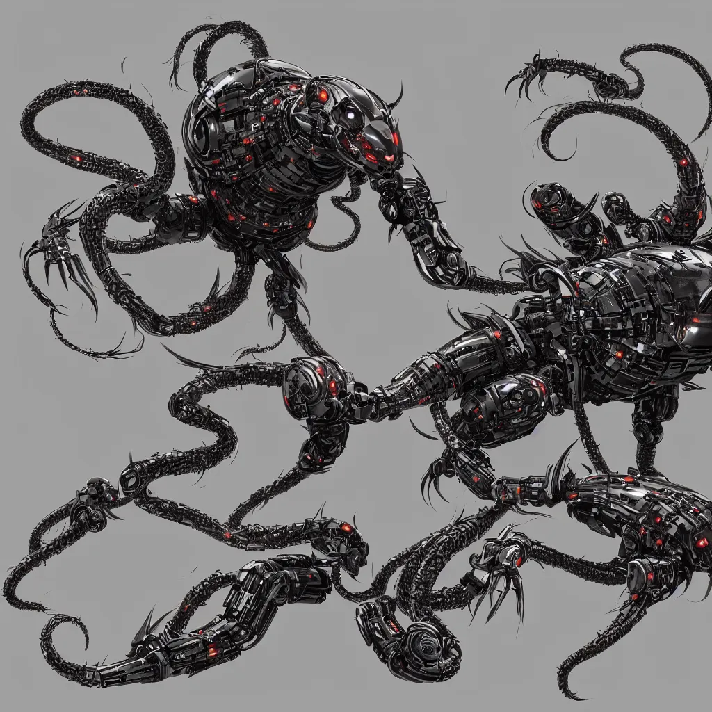 Image similar to concept art of robotic Venom, 8K resolution, detailed,