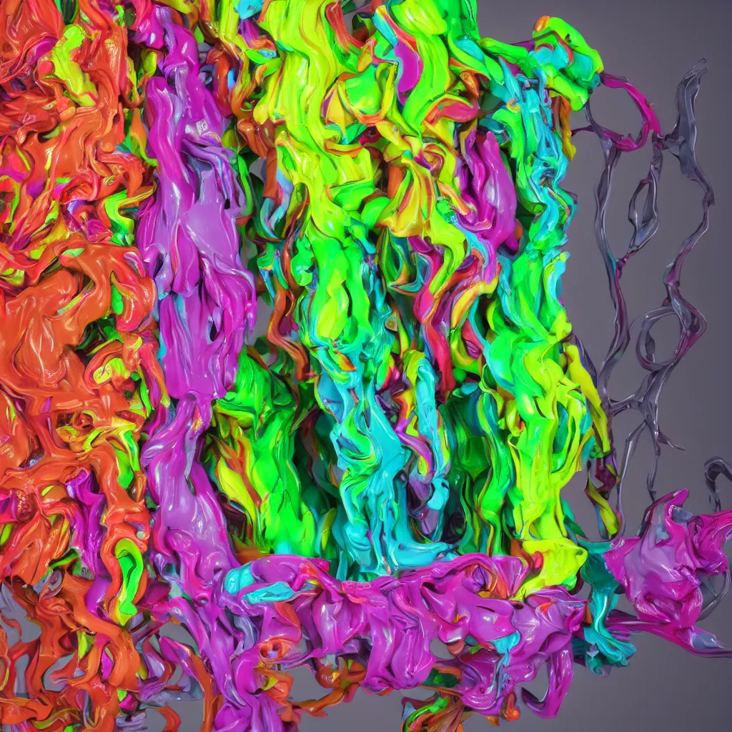 Image similar to painful pleasures by lynda benglis, octane render, colorful, 4 k, 8 k