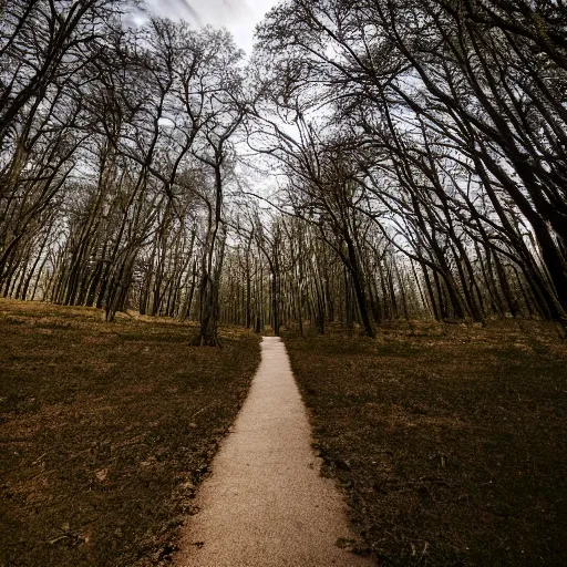 Prompt: portrait of the long path to heaven, wide shot, sharp focus