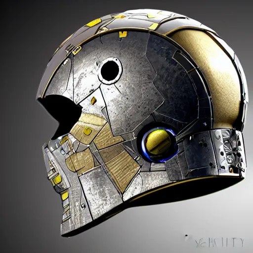 Image similar to cyberpunk helmet in the shape of a bird with stickers by Vitaly Bulgarov, a beak, high details