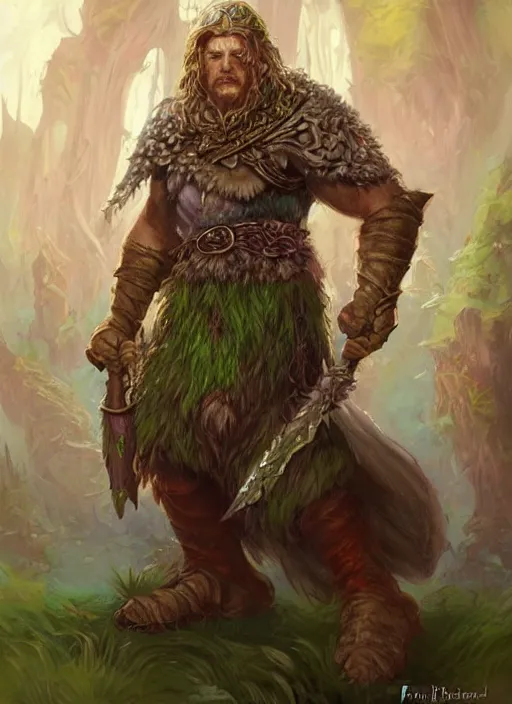 Prompt: druid, dndbeyond, bright, colourful, realistic, dnd character portrait, full body, pathfinder, pinterest, art by ralph horsley, dnd, rpg, lotr game design fanart by concept art, behance hd, artstation, deviantart, hdr render in unreal engine 5