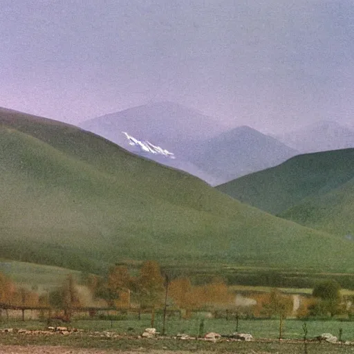 Image similar to typical landscape of the Soviet Union, realistic photo