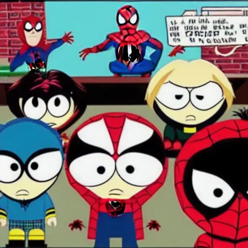 Prompt: spider-man in south park