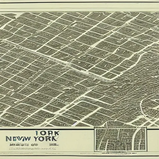 Image similar to map of a city Block of new york, after a war, top down perspecrive