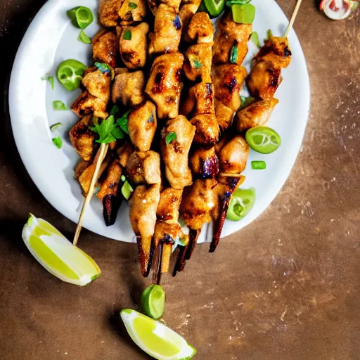 Image similar to a professional photo of chicken satay