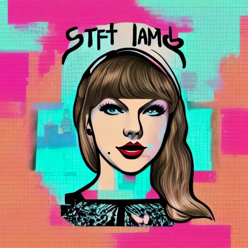 Prompt: Taylor Swift in the style of the LoFi Beats girl