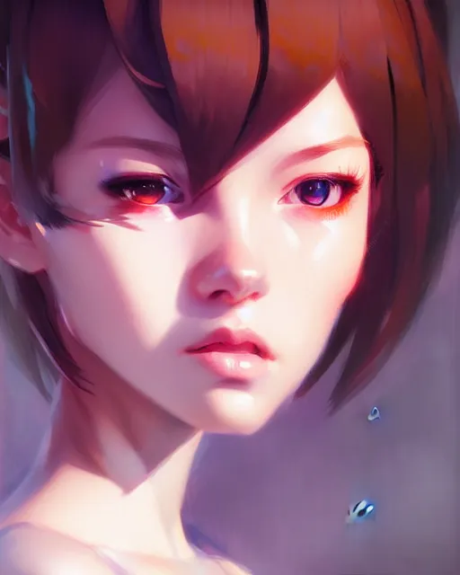 Image similar to portrait Anime space cyborg, pretty face, realistic shaded Perfect face, fine details. realistic shaded lighting by Ilya Kuvshinov Giuseppe Dangelico Pino and Michael Garmash and Rob Rey, IAMAG premiere, aaaa achievement collection,