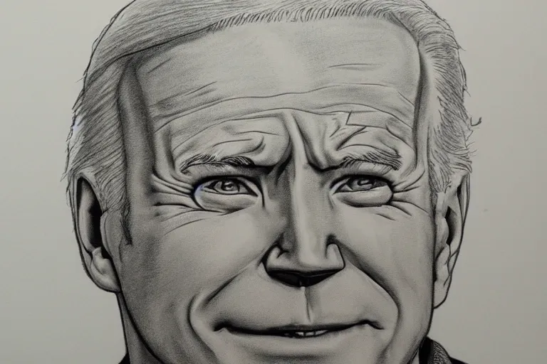 Image similar to biden drawn by deviantart, high quality