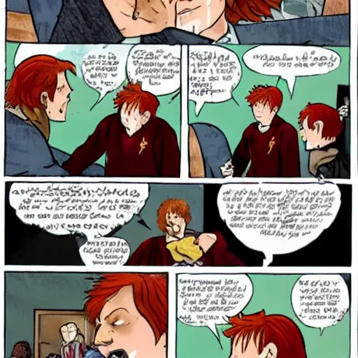 Prompt: Ronald Weasley slaps Harry Potter