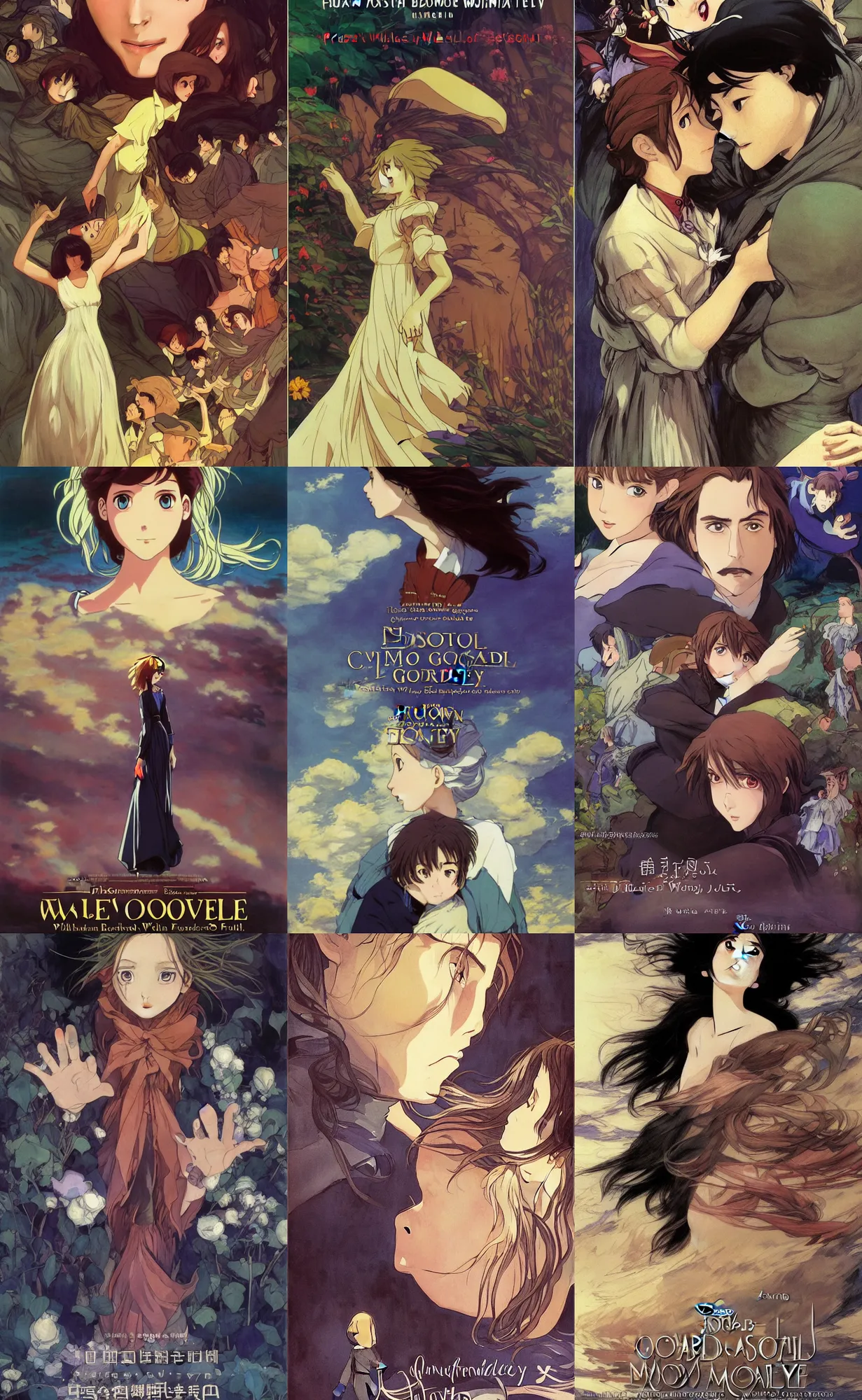 Prompt: bestselling movie poster, official media, cinematic beautiful closeup moment of saying goodbye. Dancing slowly howls moving castle , by frederick judd waugh, simple form, brutal shapes, shaman, pixiv, 1970s fashion, official anime media, studio ghiblil, artwork by Joaquin Sorolla and john william waterhouse and Denis Sarazhin and James Jean and klimt and rhads and van gogh and Dean Ellis and Detmold Charles Maurice digital illustration sunflowers peonies by greg rutkowski, wong kar wai