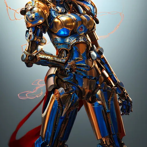 Image similar to studio portrait of lawful good colorful female holy mecha paladin absurdly beautiful, elegant, young sensual graceful woman, ultrafine hyperrealistic detailed face illustration by kim jung gi, irakli nadar, intricate linework, sharp focus, bright colors, matte, octopath traveler, final fantasy, unreal engine highly rendered, global illumination, radiant light, intricate environment