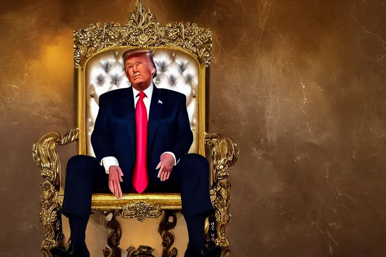 Image similar to trump on a throne