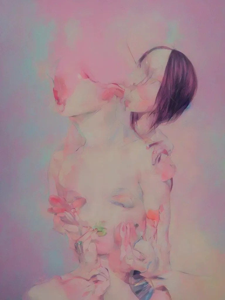Image similar to cute neo - pop fine art fine art figurative painting by yoshitomo nara in an aesthetically pleasing natural and pastel color tones, pop culture infuences
