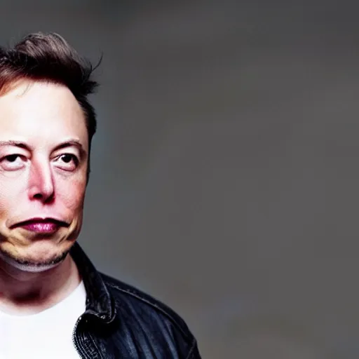 Prompt: portrait of elon musk, covering his ears with his hands, with a pained expression, from a loud noise of a rocket launch behind him