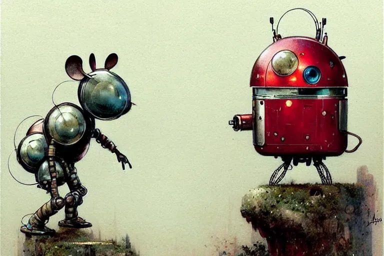 Prompt: adventurer ( ( ( ( ( 1 9 5 0 s retro future robot android mouse mobile house. muted colors. ) ) ) ) ) by jean baptiste monge!!!!!!!!!!!!!!!!!!!!!!!!! chrome red