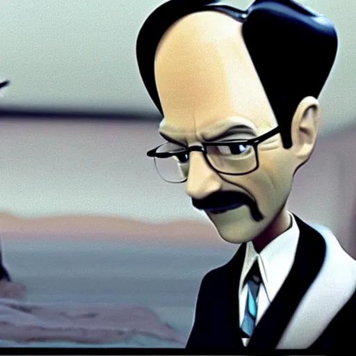 Image similar to A screenshot of Walter White in Meet The Robinsons (2007) low quality, vhs quality,