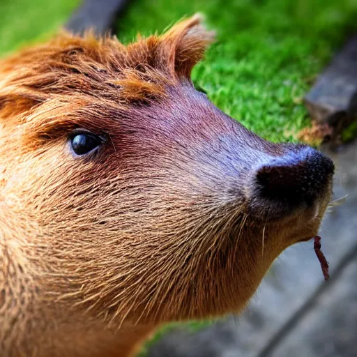 Prompt: Capybara smoking cigar