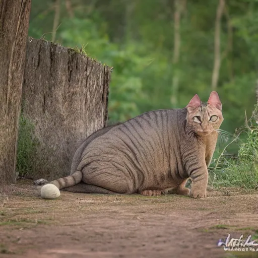 Image similar to a half cat half elephant, wildlife photography