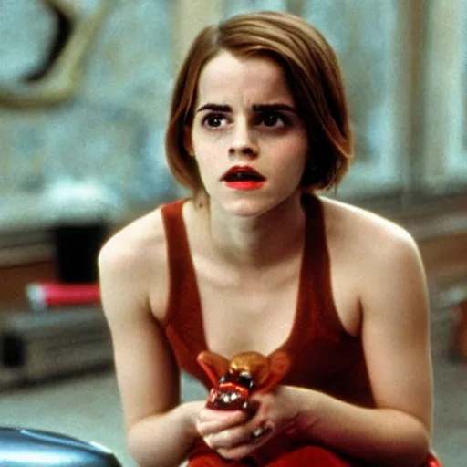 Image similar to a film still of emma watson in howard the duck