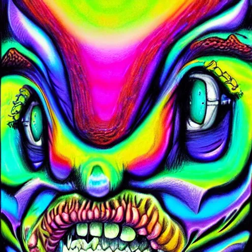 Prompt: pastel psychedelic monster hyperrealism