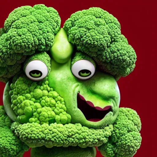 Prompt: anthropomorphic broccoli with an elizabeth olsen face, trending on artstation, 4 k quality, intricate