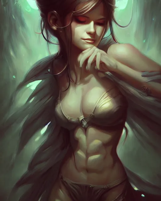 Image similar to a painting of a beautiful slunderman, an ultrafine detailed painting by ross tran, centered full body, featured on deviantart, fantasy art, detailed painting, deviantart, anime