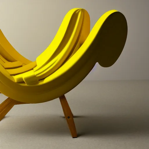 Image similar to a banana - shaped chair, design draft