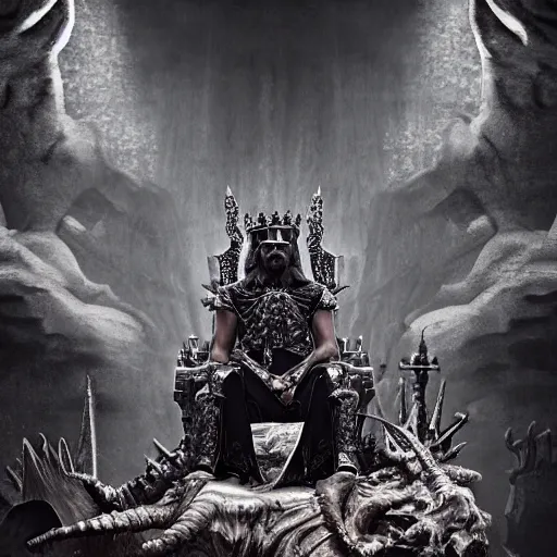 evil king on throne drawing