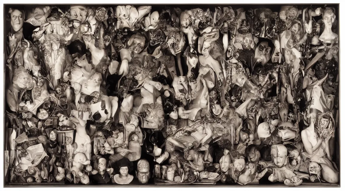 Prompt: cabinet of curiosities, photorealistic, profesional photo, by richard avedon