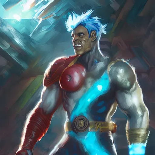 Prompt: UHD photorealistic Captain Planet by Greg Rutkowski