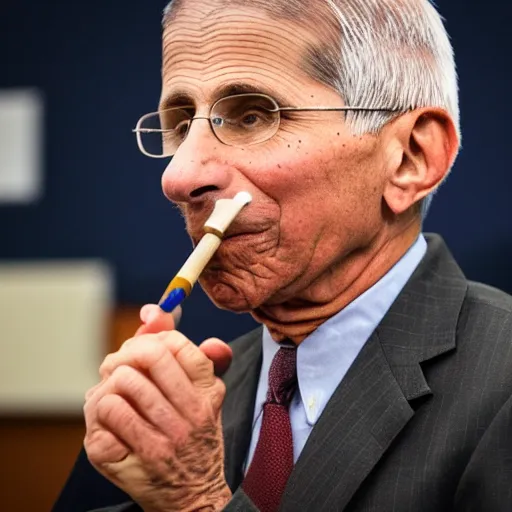 Prompt: a high quality photo of Dr. Fauci smoking crack