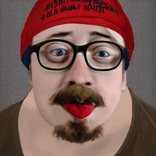 Prompt: professional head shot of sam hyde wearing a soviet military ushanka, very detailed, very intricate, detailed face,