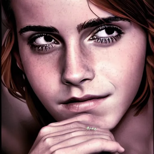 Prompt: emma watson, 8 k, depth of field, 3 d, art by keith thompson