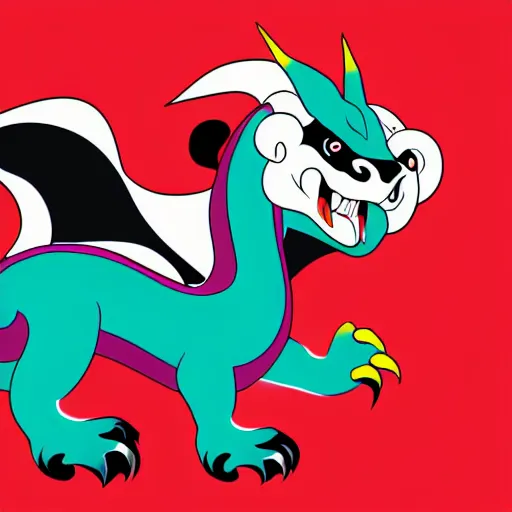 Image similar to vector art of welsh dragon and cute panda mixed, intercrossed, chimera, welsh flag, adobe illustrator