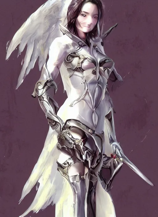 Image similar to concept art. angel knight girl. artsation trending. highly detailed