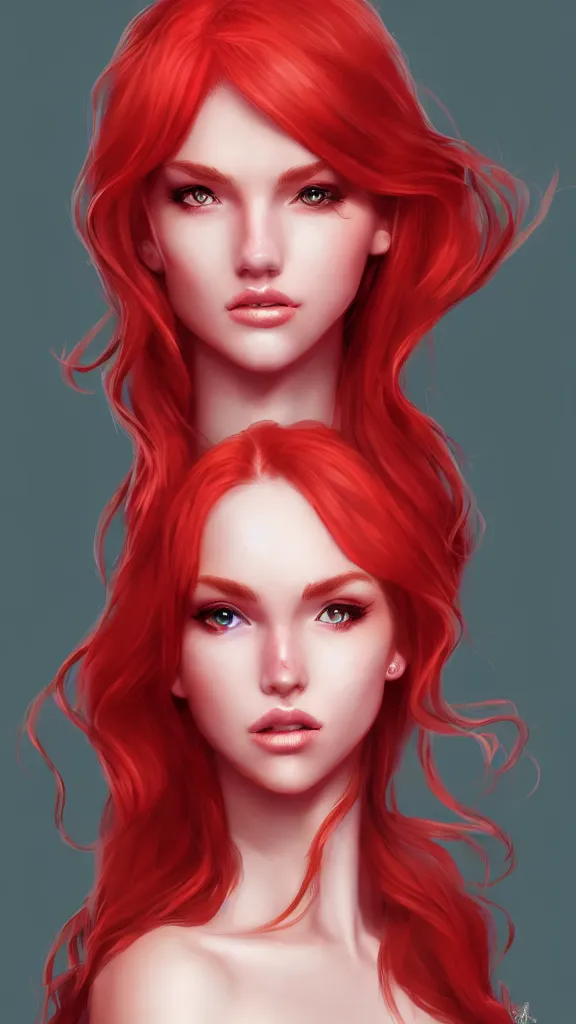 Prompt: beautiful princess, red hair on fire, freckles, beautiful face, full body, wearing red dragon armor, artstation, artgerm